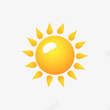 太阳图标卡通太阳图标黄色太阳pn图标