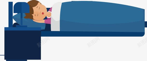 蓝色被子儿童卡通卧室睡觉插画png免抠素材_新图网 https://ixintu.com 人物设计 儿童 卡通 卡通睡觉插图 双层床 台灯 床头框 手绘 眼瞅 蓝色被子