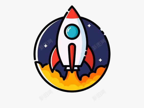 卡通火箭png免抠素材_新图网 https://ixintu.com 加速 喷射的火箭 扁平化 火箭 航天 航空