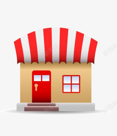 红色房屋图标png_新图网 https://ixintu.com 卡通 商城 图标 店铺 建筑 房屋 红色
