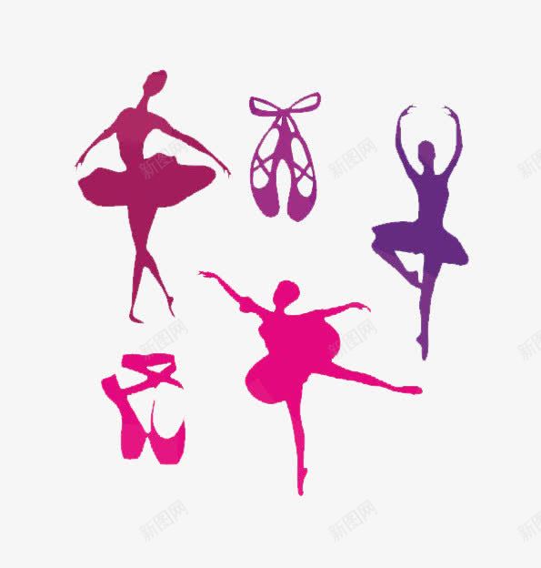 芭蕾舞轮廓集png免抠素材_新图网 https://ixintu.com png图片素材 免费png素材 粉色 紫色 舞蹈 舞鞋