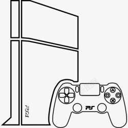 PS4pro视频游戏控制台手柄图标高清图片