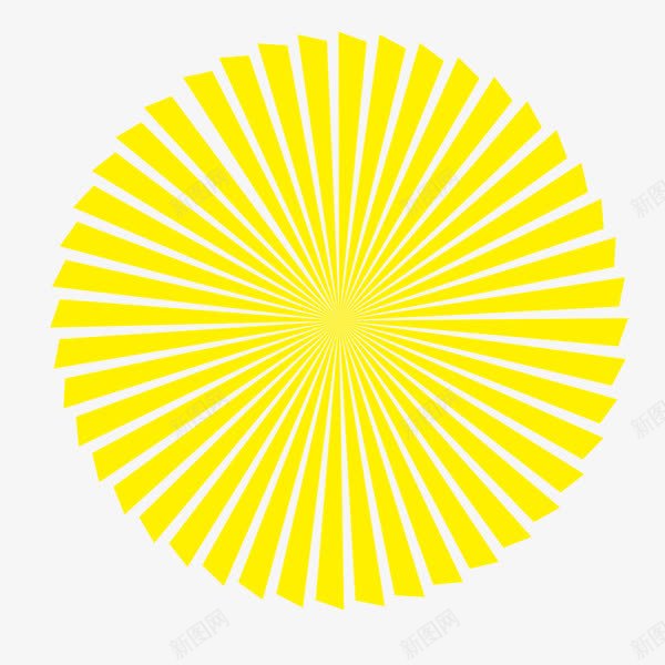 扩散光线png免抠素材_新图网 https://ixintu.com 光束 圆形 太阳光束 简约 黄色