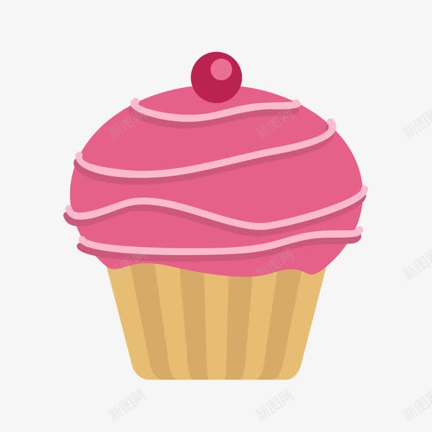 卡通纸杯粉红蛋糕png免抠素材_新图网 https://ixintu.com 下午茶 卡通纸杯蛋糕 小蛋糕 巧克力蛋糕 樱桃 点心 甜点 粉红 蛋糕