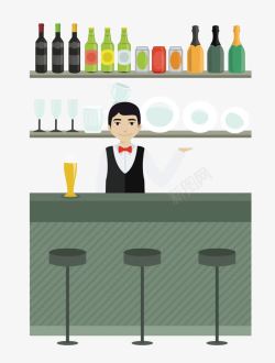女性售货员卡通手绘职业人物酒吧收银员图标高清图片