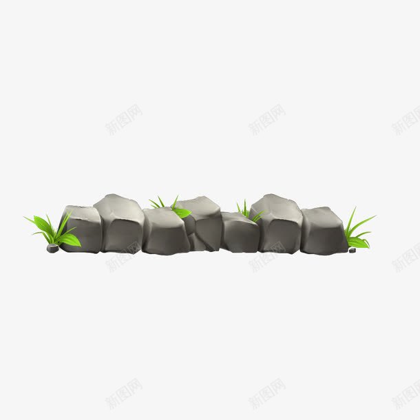 石堆png免抠素材_新图网 https://ixintu.com 卡通石堆 卡通石头 小石头 小草 石头 石缝中的小草