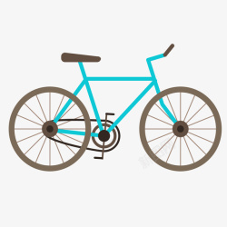 骑着自信车蓝色卡通自行车高清图片