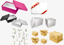 鞋盒包装设计实用的盒子箱子矢量图高清图片