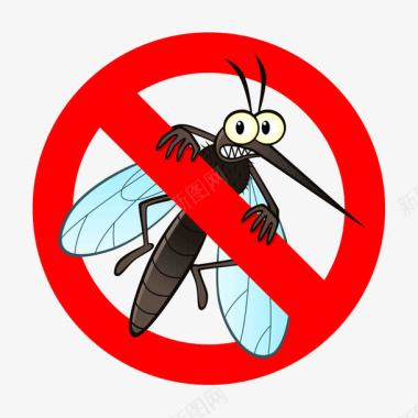 卡通禁止蚊子传染疾病图标图标