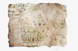 手绘藏宝图手绘古旧地图高清图片