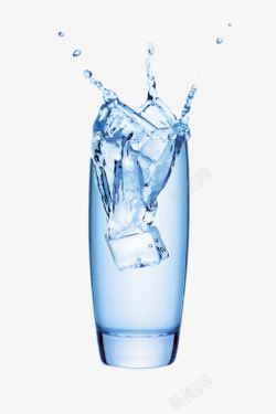 玻璃杯中的菊花茶玻璃杯中的冰水高清图片