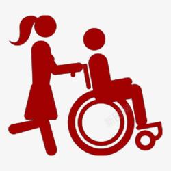 残疾人行走红色残疾人标志高清图片