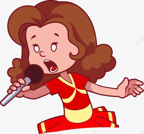 卡通唱歌的女孩png免抠素材_新图网 https://ixintu.com KTV 卡通女孩 可爱女孩 唱歌 女孩 想唱就唱 歌唱 矢量女孩 话筒
