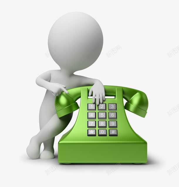 座机电话商务人士png免抠素材_新图网 https://ixintu.com 商务男士 电话 白色人物 绿色电话