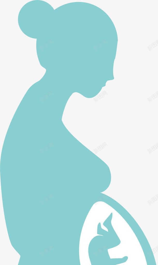 蓝色孕妇png免抠素材_新图网 https://ixintu.com 孕妇 孕妇卡通 孕妇手绘 孕妈妈卡通 怀孕女人 蓝色