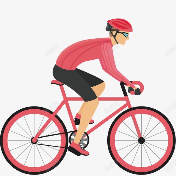 公路自行车png免抠素材_新图网 https://ixintu.com 头盔 比赛 眼镜 粉色 自行车
