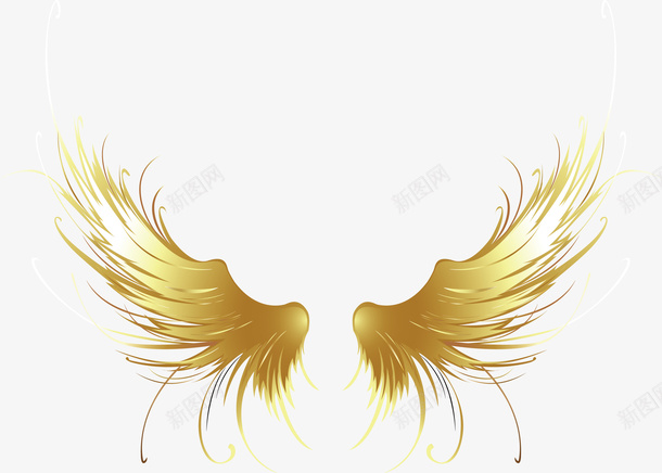 展开的金色翅膀手绘图png免抠素材_新图网 https://ixintu.com 展开的 手绘图 简图 羽毛 金色翅膀 飞翔