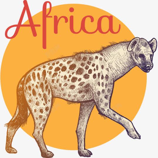 手绘非洲陆上动物猎狗png免抠素材_新图网 https://ixintu.com 平面动物 手绘的猎狗 矢量猎狗 陆上动物 非洲的动物