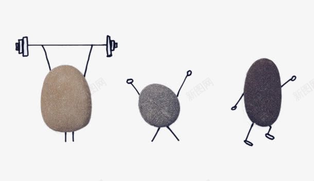 三颗小石头png免抠素材_新图网 https://ixintu.com 三颗石头 石头人 石头兵 石头运动员