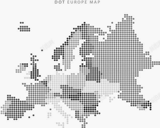灰色波点欧洲地图png免抠素材_新图网 https://ixintu.com 地图 欧洲 欧洲地图 波点地图 灰色地图 矢量png