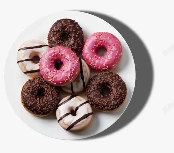 甜甜圈png免抠素材_新图网 https://ixintu.com DIY 巧克力 棕色 油炸 盘子 粉色