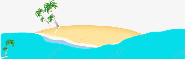 小岛png免抠素材_新图网 https://ixintu.com 卡通 孤岛 小岛 扁平 沙滩 海浪 童趣