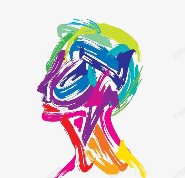 水彩画人头png免抠素材_新图网 https://ixintu.com 人头 头脑 手绘 水彩画 颜料