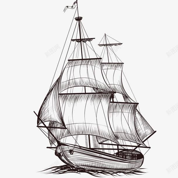 帆船素描png免抠素材_新图网 https://ixintu.com PNG图形 PNG装饰 小船 素描 船只 船帆 装饰