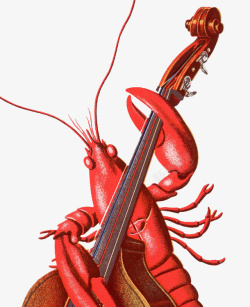 琵琶乐器弹琴的龙虾高清图片