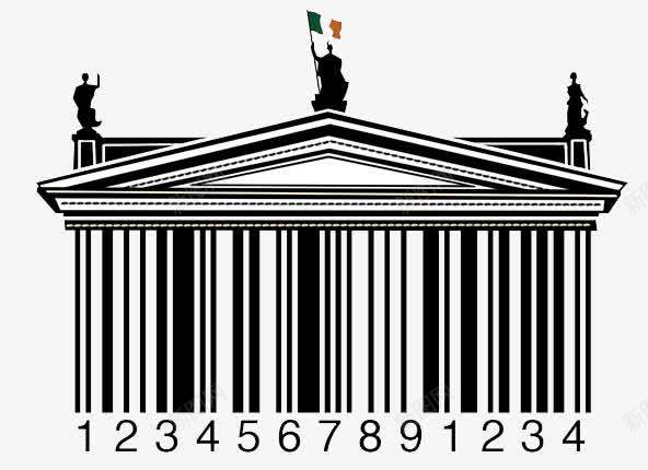 条形码建筑png免抠素材_新图网 https://ixintu.com 创意建筑 条形码建筑素材 条码