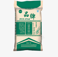 墨绿色袋装米大米牛皮纸袋效素材