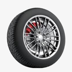 红色车身黑色汽车用品红色制动轮胎橡胶制高清图片