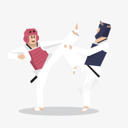 卡通跆拳道男女运动员打架的卡通头像男生高清图片