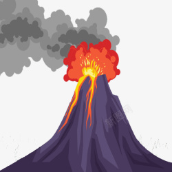 火山岩浆爆发素材