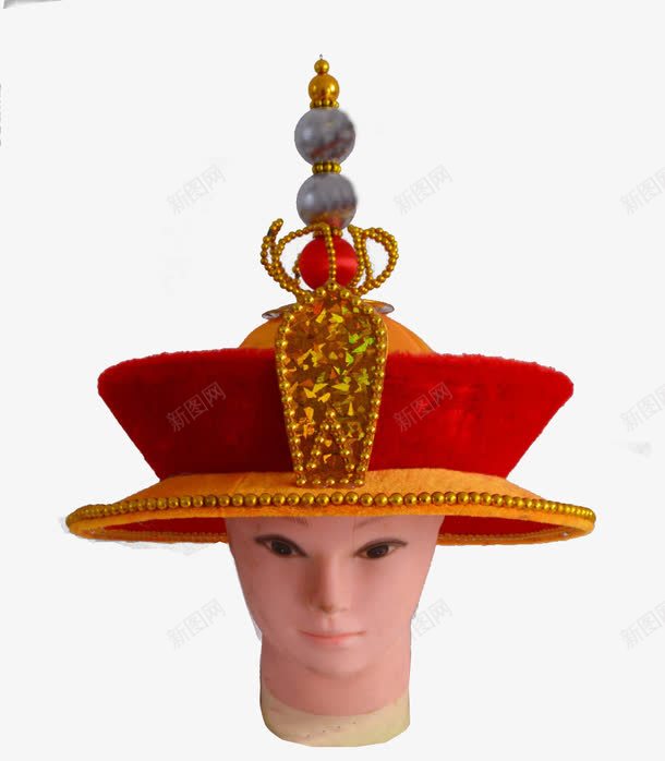 皇帝帽子的款式png免抠素材_新图网 https://ixintu.com 材质 珠子 皇帝帽子 红色 镶金边