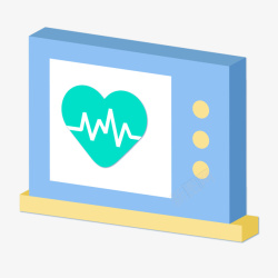 心电图机一台手绘的心电图机矢量图图标高清图片