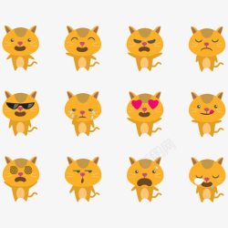 猫笑猫滑稽表情符号图标高清图片