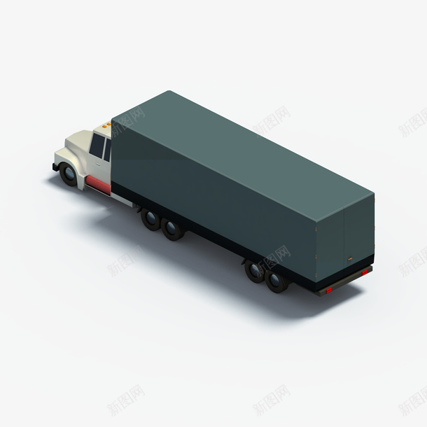 黑色的大货车背面png免抠素材_新图网 https://ixintu.com 大货车 汽车模型 立体 等轴3D 背影 背面 高端 黑色车厢