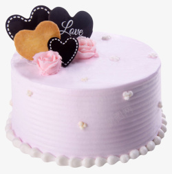 心形饼干带着爱心形状的饼干和紫色奶油蛋高清图片