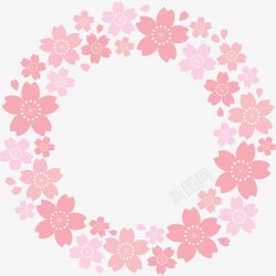植物圆环素材粉色花卉装饰高清图片
