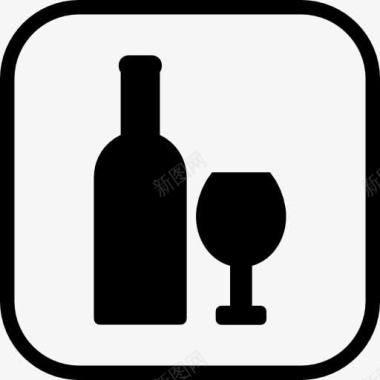 酒瓶玻璃标志图标图标