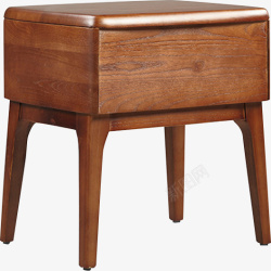 棕色床头柜柜子实木柜床头柜小凳子高清图片