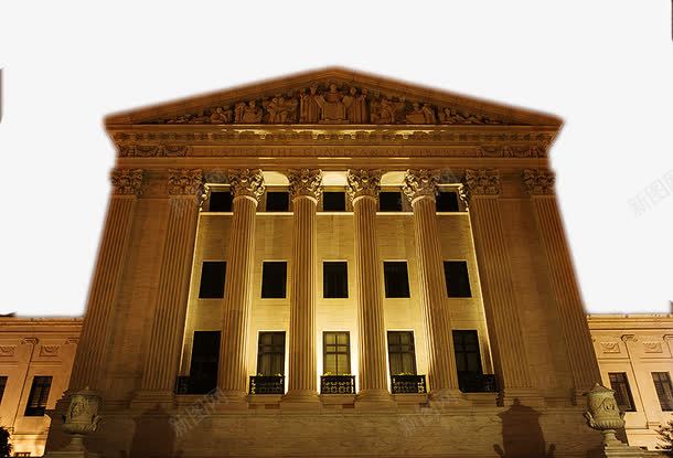 美国最高法院夜景psd免抠素材_新图网 https://ixintu.com 各地名著 旅游风景照片 著名建筑
