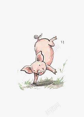 单手倒立的猪png免抠素材_新图网 https://ixintu.com 人物 倒立 农场 动物 卡通 可爱 小猪 扁平 手绘 插画 水彩 猪
