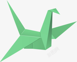 折纸玩具绿色折纸千纸鹤高清图片