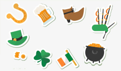 爱尔兰节日爱尔兰悬浮元素高清图片