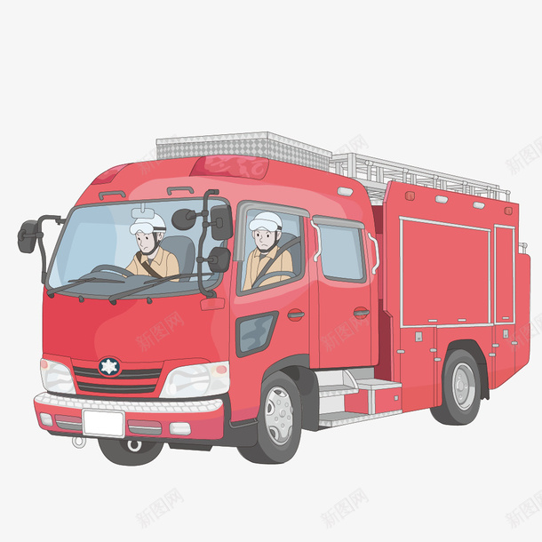 红色手绘的消防车png免抠素材_新图网 https://ixintu.com 卡通手绘 卡通消防员救援 汽车 消防员 消防车 红色车 装饰图 车辆