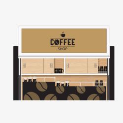 店面招牌设计黄色咖啡店招牌店面矢量图高清图片