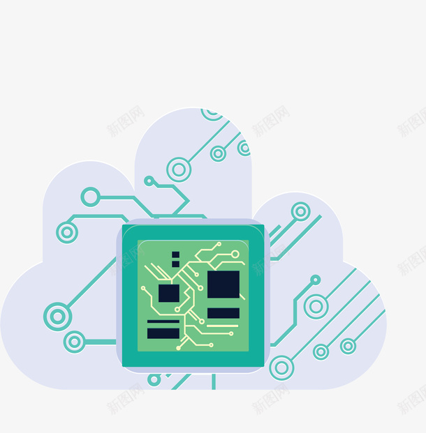 网络云计算电子芯片矢量图ai免抠素材_新图网 https://ixintu.com 云计算 人工智能 电子芯片 矢量png 网络科技 芯片 矢量图