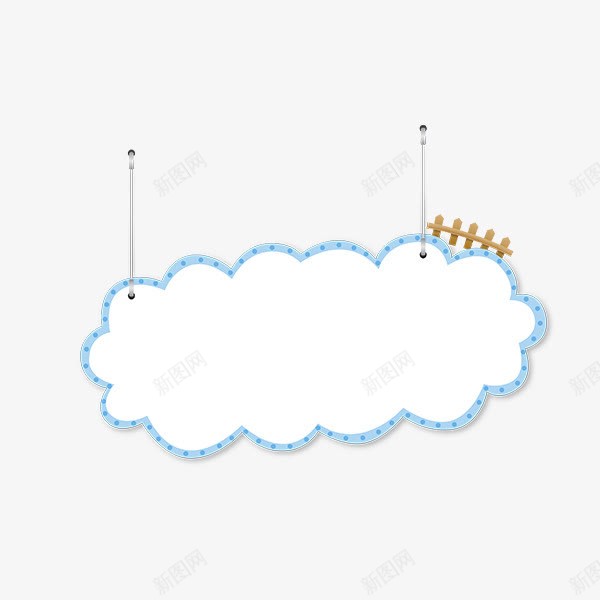云朵边框挂饰png免抠素材_新图网 https://ixintu.com 云朵 挂饰 白云 装饰 边框